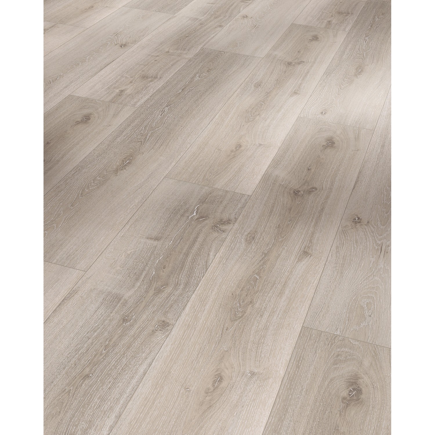 Parador Vinylboden Basic 5.3 Eiche Grau geweißt in Holzoptik, verlegt.