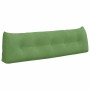 Hellgrünes Samt-Rückenkissen, 160 cm, mit Knopfheftung. Ideal als ergonomisches Kissen für Sofa oder Bett.