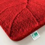 Rote Karat Badematte Maris 80x150 cm mit Blattstruktur, Badvorleger, Badteppich.