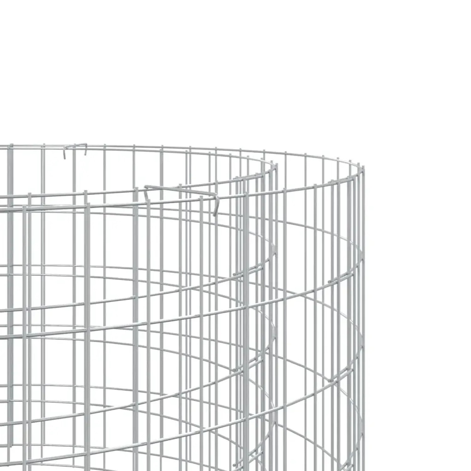 vidaXL Gabionen-Feuerstelle, Ø 100cm, verzinkt. Leerer Drahtkorb für Steine, als Gartendeko oder Feuerkorb.