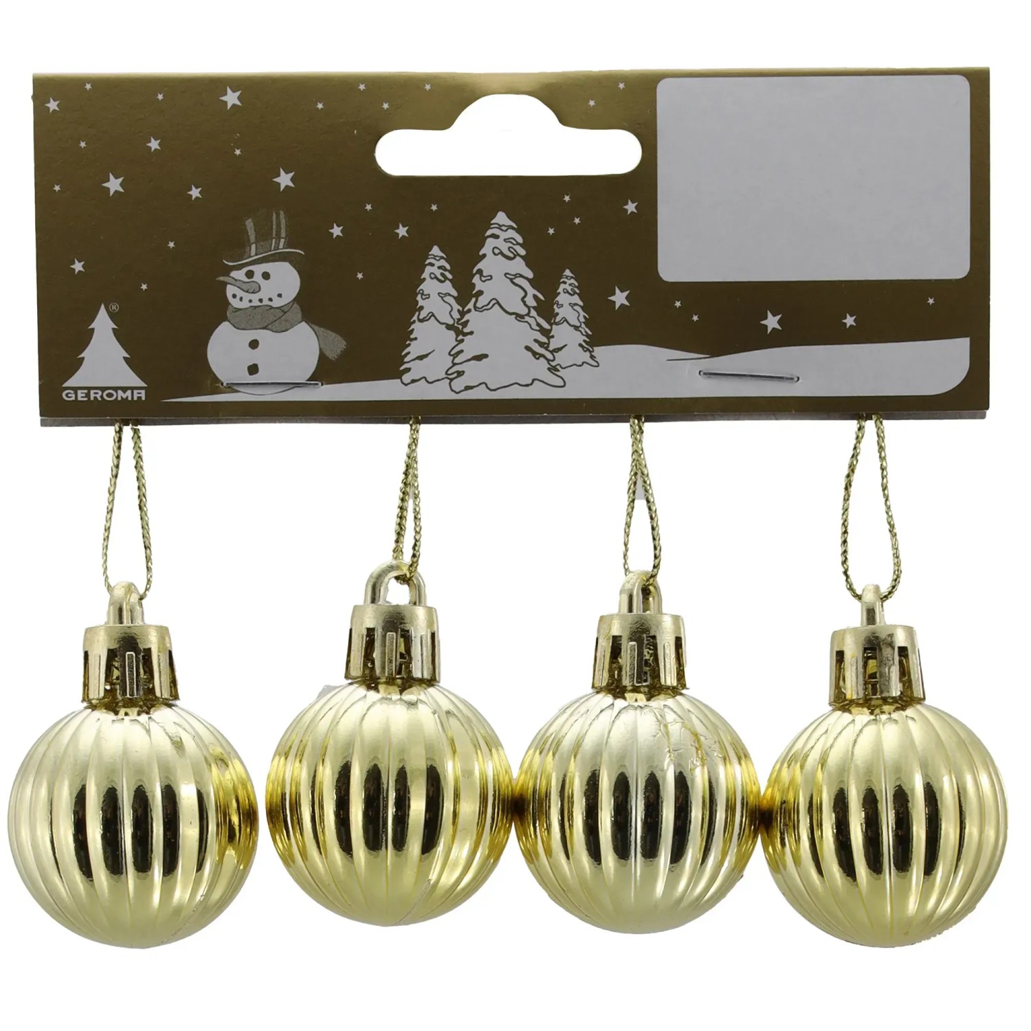 Weihnachts-Deko Kugeln aus Kunststoff 3 cm Gold 4 Stück