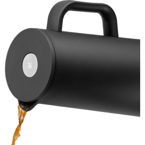 WMF Impulse Isolierkanne 1,0l in mattem Schwarz gießt Kaffee aus. Ideal für Küche & Büro.
