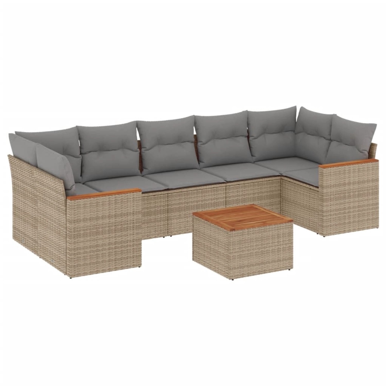 vidaXL 8-Tlg Garten-Sofagarnitur mit Kissen Beige Poly Rattan 3258216 günstig online kaufen