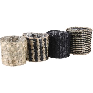 Mica Decorations Übertopf Alexis, runde Form, verschiedene Farben und Designs aus Seegras.