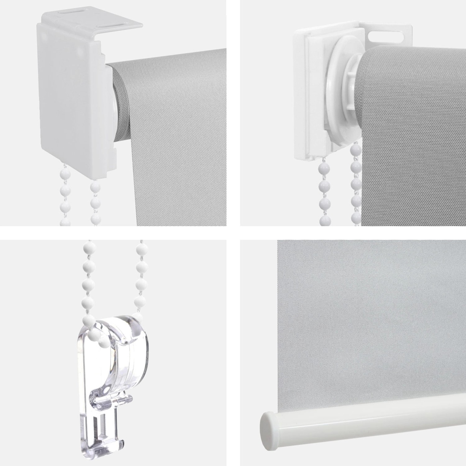 Detailansicht: Beiges MCW Rollo 60x230cm mit Kettenzug und Kindersicherung für Wand- oder Deckenmontage.