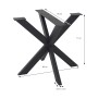 Schwarzes ML-Design Tischgestell Spider mit Kreuzdesign, 85x71x85 cm, ideal für Esstische.