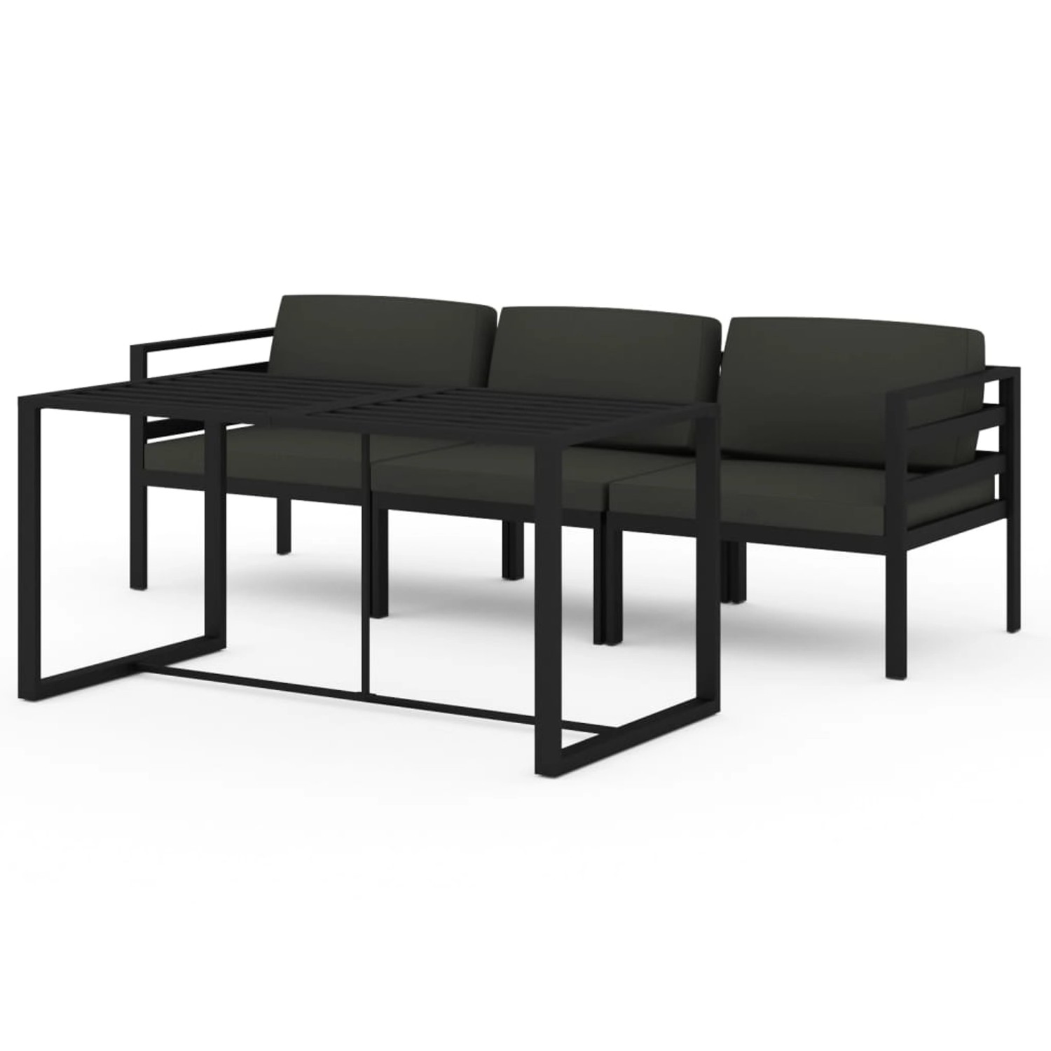 Vidaxl 4-tlg. Garten-lounge-set Mit Kissen Aluminium Anthrazit günstig online kaufen