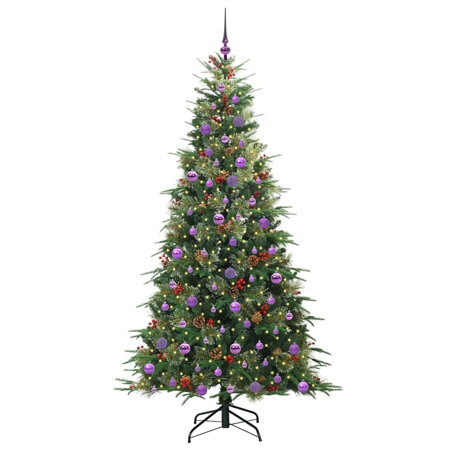 vidaXL Künstlicher Klappbarer Weihnachtsbaum Grün 210 cm PE und PVC 3397438