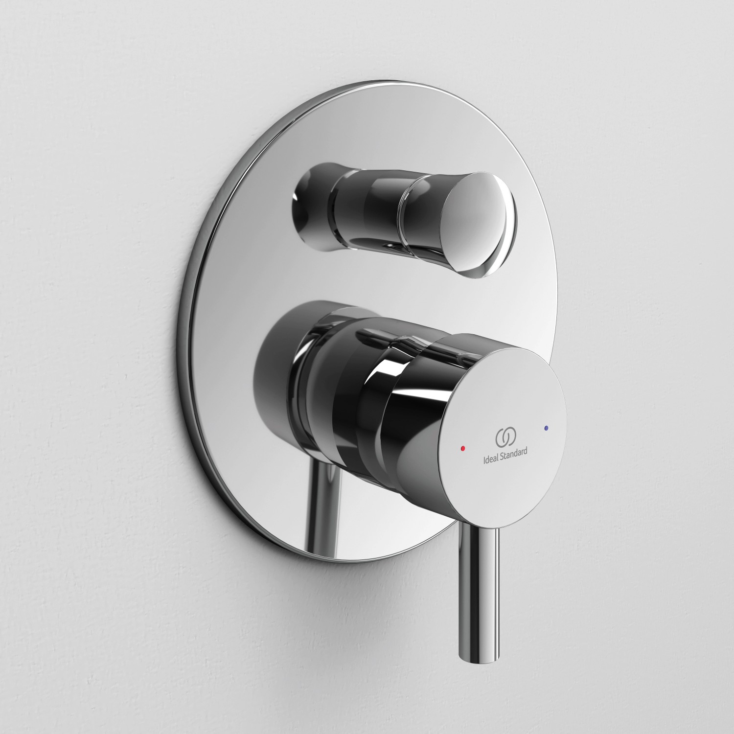 Ideal Standard Ceraline Unterputz Badearmatur in Chrom, Nahaufnahme.