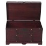 Offene, eckige MCW Holztruhe Antibes im Antik-Look, 39x67x38cm, zur Aufbewahrung.