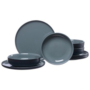 Ritzenhoff & Breker Jasper Tafelservice, 8-teilig, schwarz. Geschirr Set mit Tellern und Schalen.
