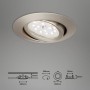 Briloner LED-Einbaustrahler, Nickel matt, schwenkbar. Inkl. Maßangaben.