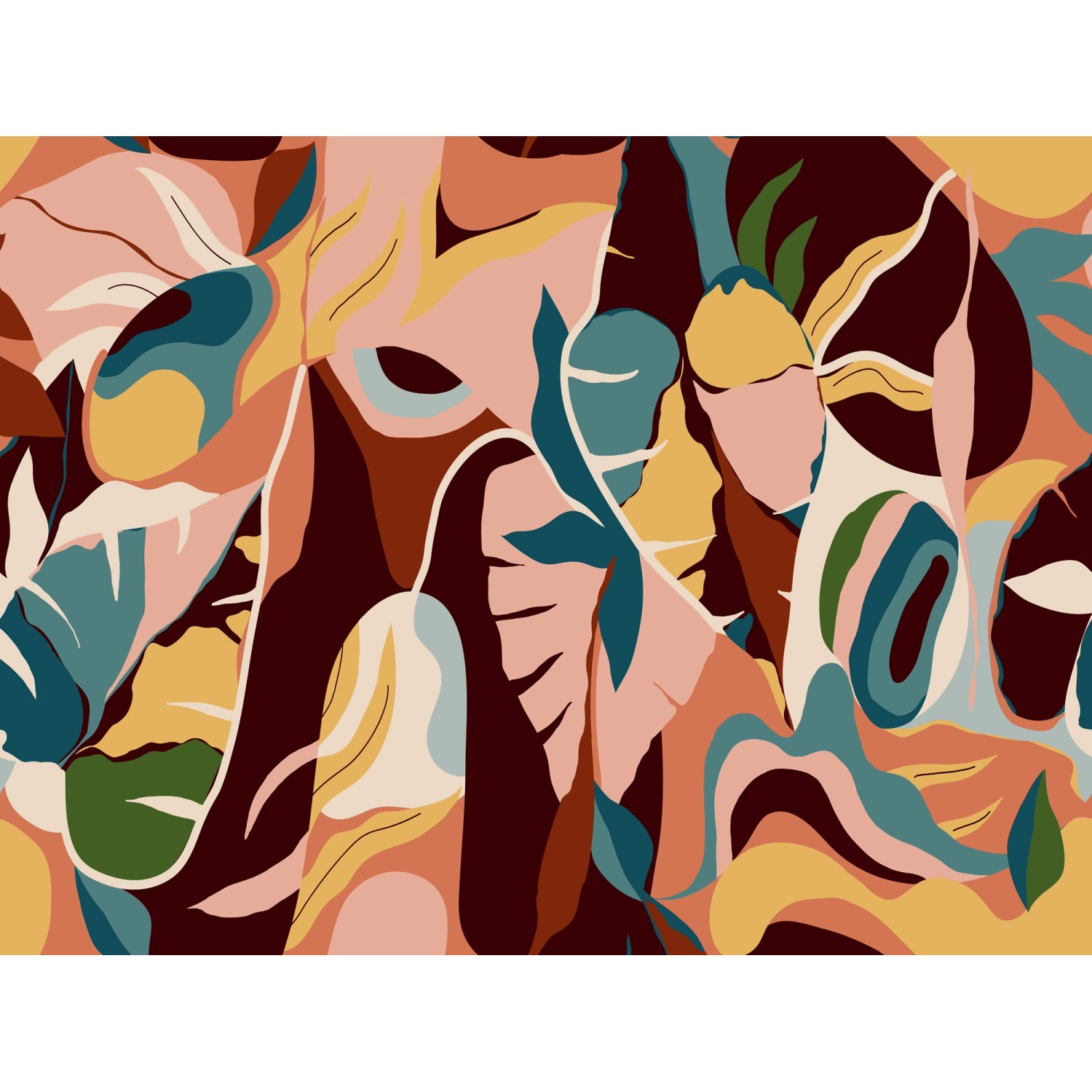 Rasch Digitaltapete Tropical House 688160 Modern Graphik Terra 3 m x 4 m günstig online kaufen