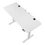 Weißer, höhenverstellbarer Juskys Schreibtisch Office Stand (120x60 cm) von oben.