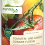 Flasche Manna Bio Tomaten- und Gemüsedünger flüssig, 1 Liter.