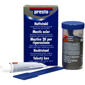 Presto Haftstahl 125g Set: 2-Komponenten-System zum Füllen, Kleben und Dichten von Metall, Holz u.a.