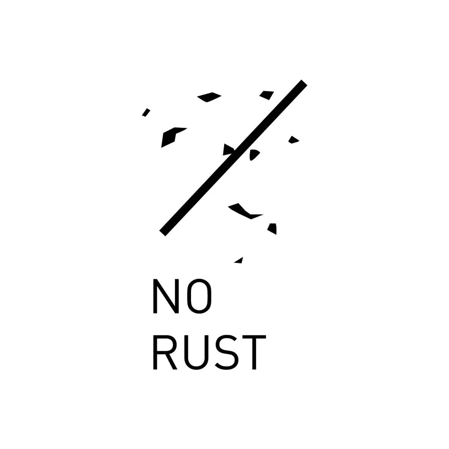 Symbol: Kein Rost. Rostfreier Mülleimer von Curver.