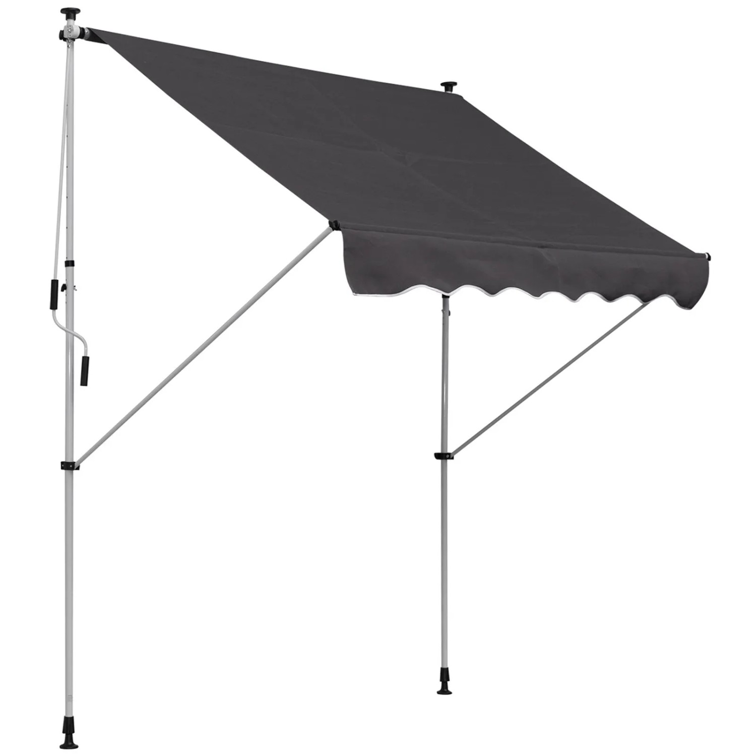 Furnicato Klemmmarkise Handkurbel 150cm Höhenverstellbar Grau L200 X B150 X H170 280 Cm