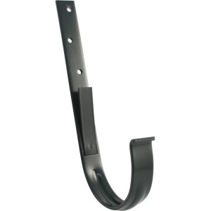 Anthrazitfarbenes Rinneneisen RG 100 zur Befestigung von Dachrinnen.