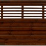 Braunes Sichtschutzzaun-Element Nicea, 90x180 cm, mit gewellten Lamellen und Latten im oberen Bereich.