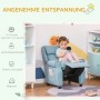 Blaues HOMCOM Kindersofa mit Fußstütze, verstellbar für bequemes Sitzen und Entspannen.