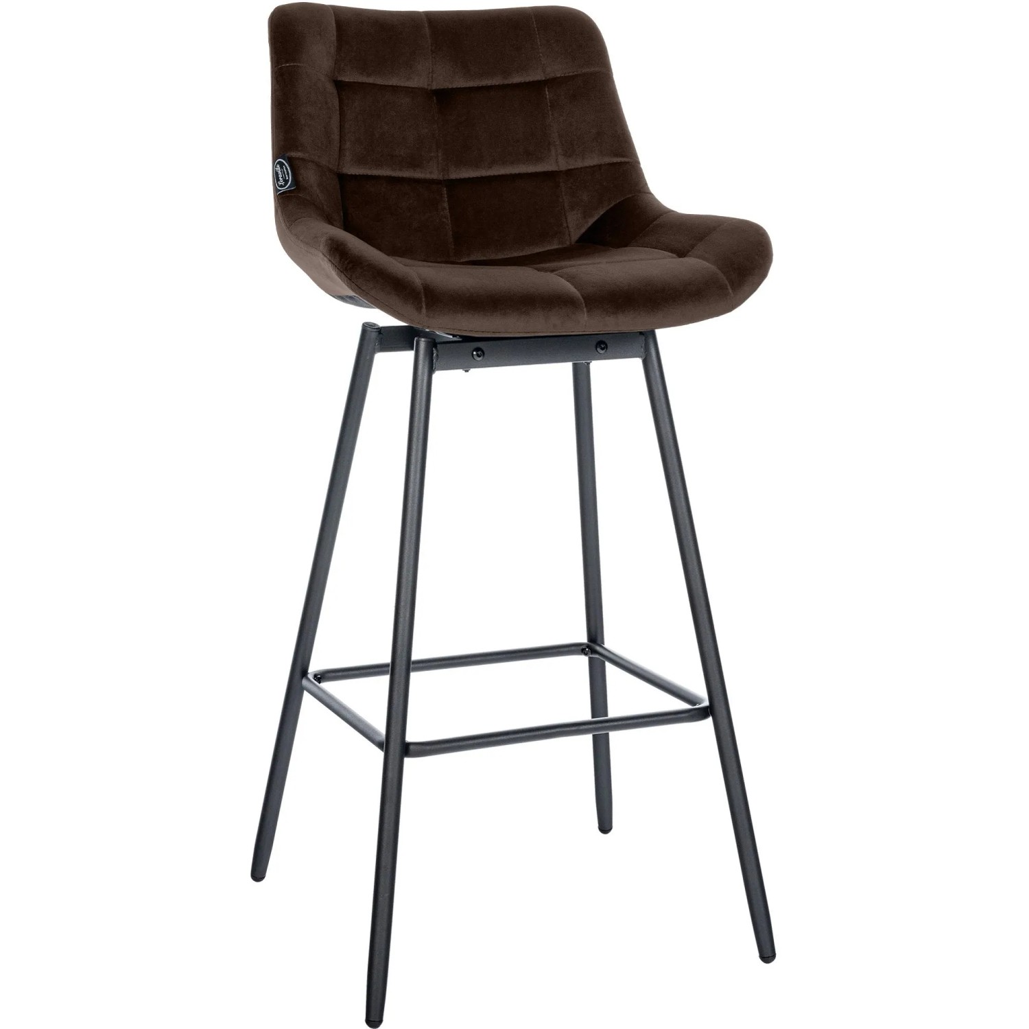 CLP Barhocker Weston Schwenkbar Braun/Samt