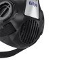 Schwarze Dräger X-plore 3500 Atemschutz-Halbmaske, seitlicher Filteranschluss, Dräger Logo.