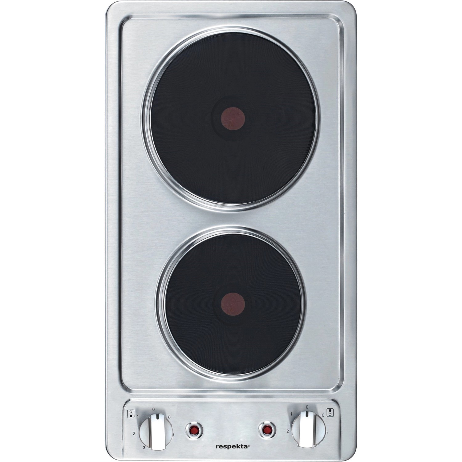 Respekta Kochmulde KM9111EN für Economy Küchenzeile, 2 Kochplatten, Edelstahl.