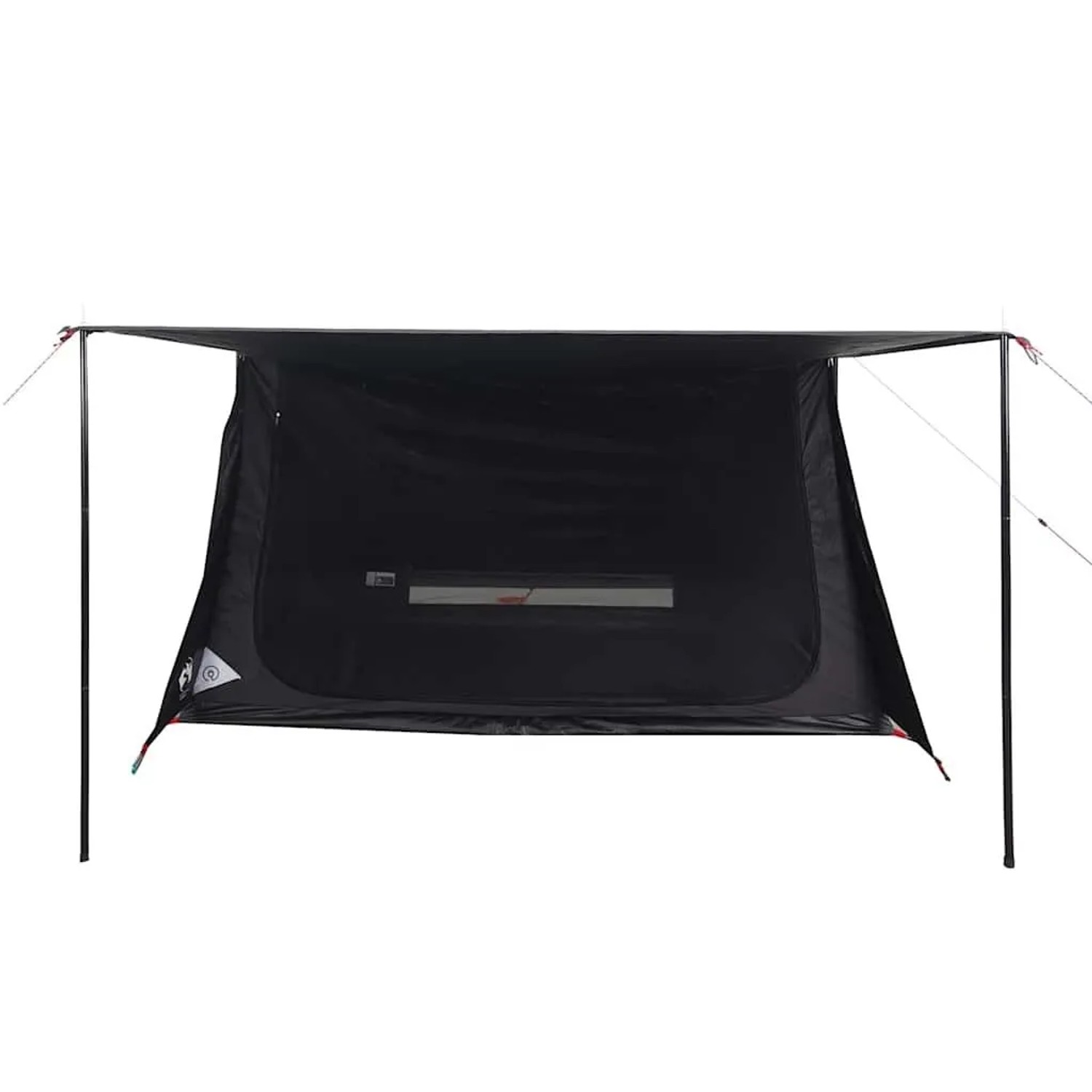 Schwarzes verdunkelndes Sonnendach für Campingzelt. Mit Stangen und Abspannleinen. Ideal für Outdoor-Schutz.