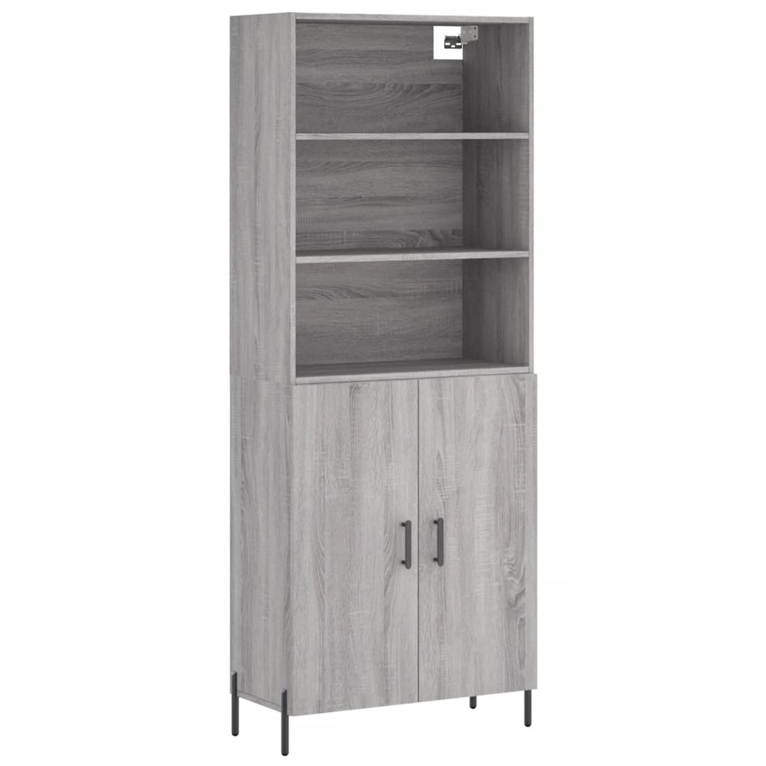vidaXL Highboard Grau Sonoma 69,5x34x180 cm Holzwerkstoff 3189267 günstig online kaufen