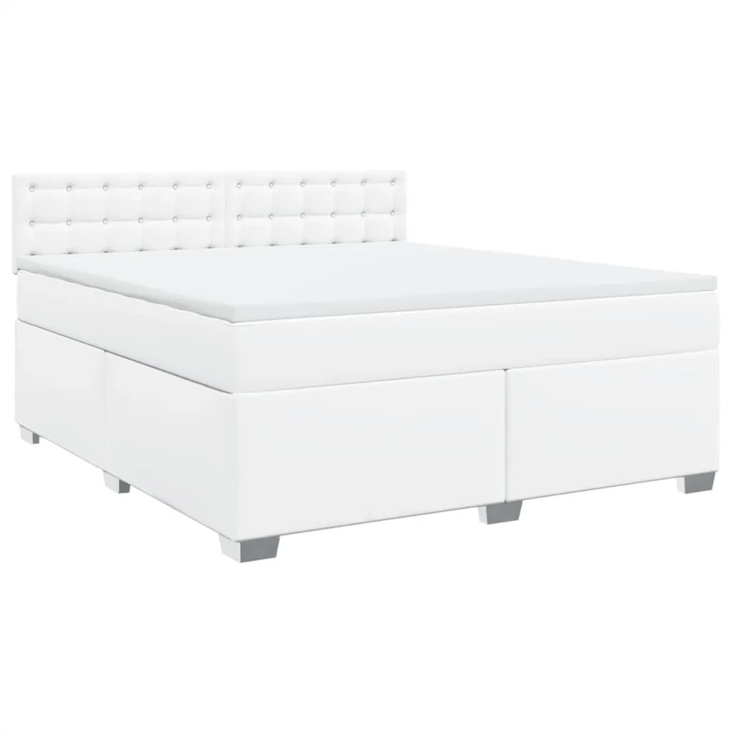 vidaXL Boxspringbett mit Matratze Weiß 180x200 cm Kunstleder 3286133 günstig online kaufen