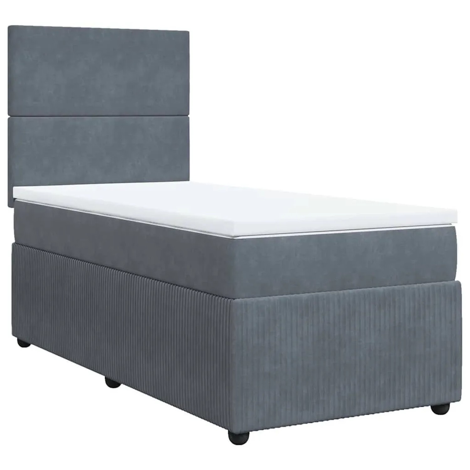 vidaXL Boxspringbett mit Matratze Dunkelgrau 80x200 cm Samt 3294485 günstig online kaufen