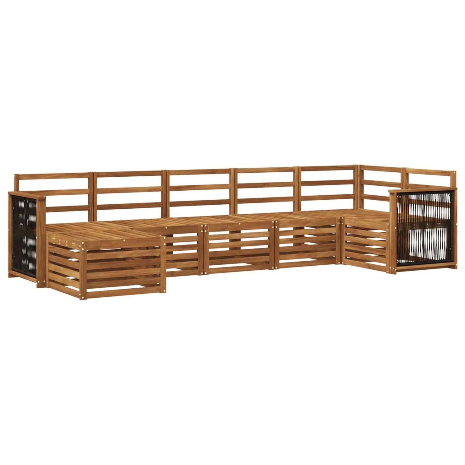vidaXL Ecksofa Set 6 Stk Natur Massivholz Akazie 3384620