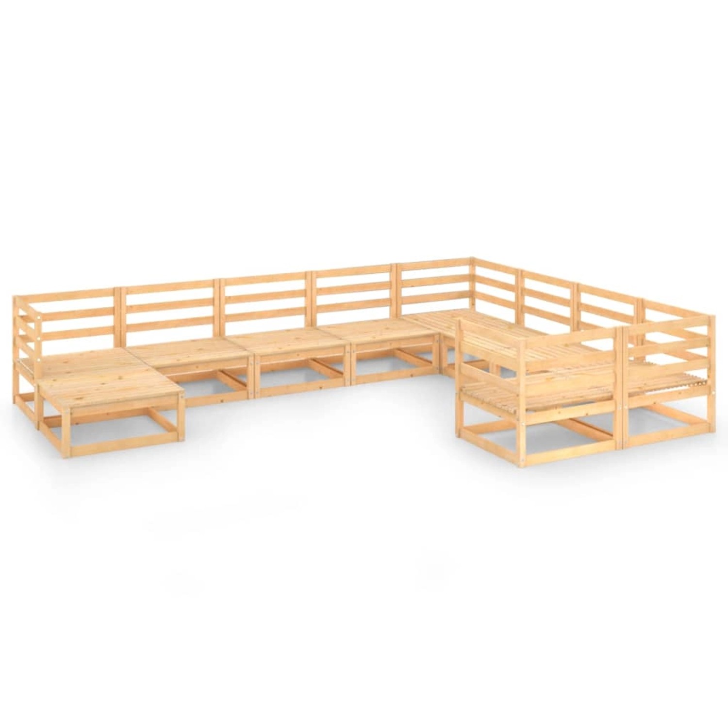 vidaXL 10-tlg Garten-Lounge-Set Massivholz Kiefer Modell 6 günstig online kaufen