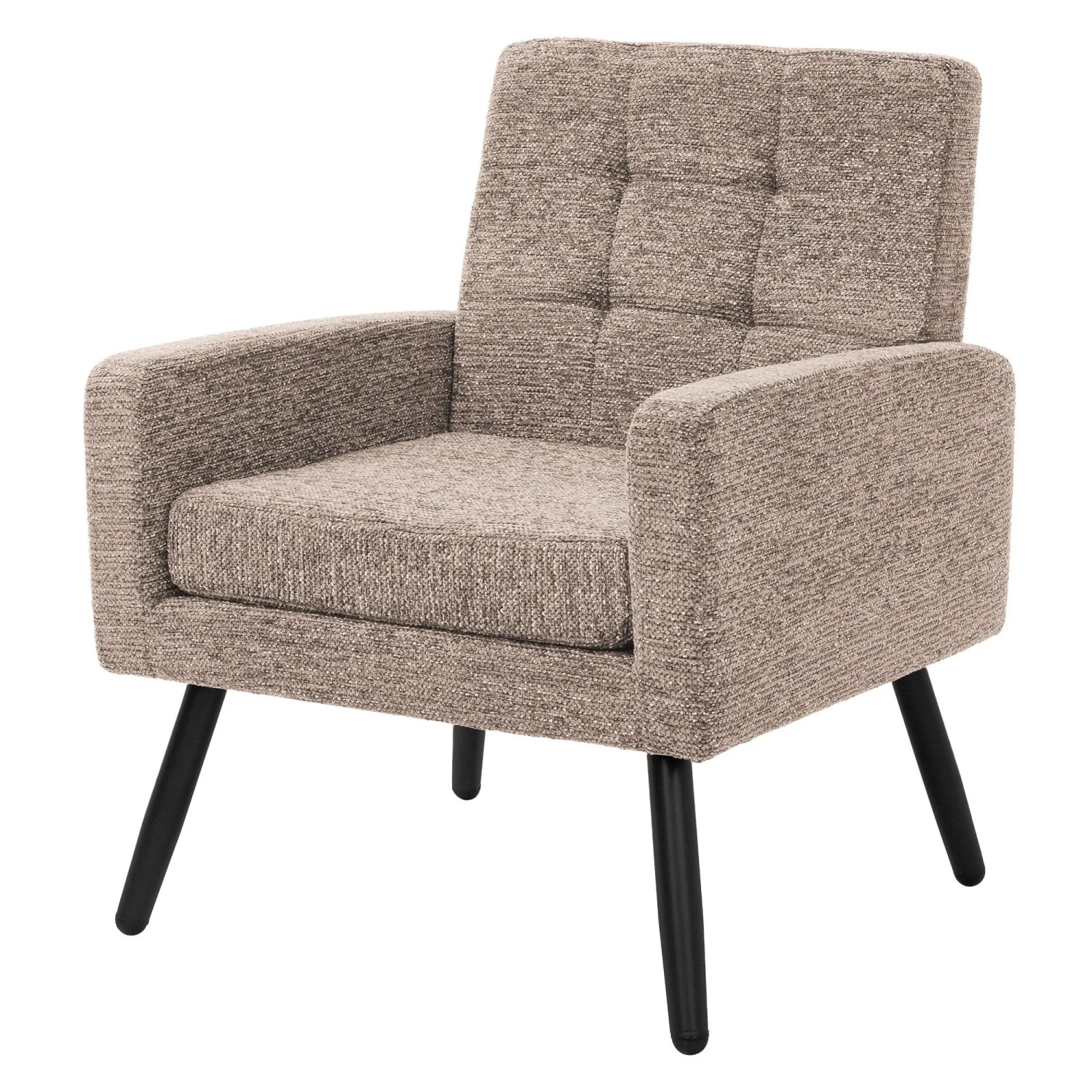 ML-Design Sessel Wohnzimmer mit Stahlbeinen und Webstruktur Relaxsessel 66,5x80x63,5 cm Braun