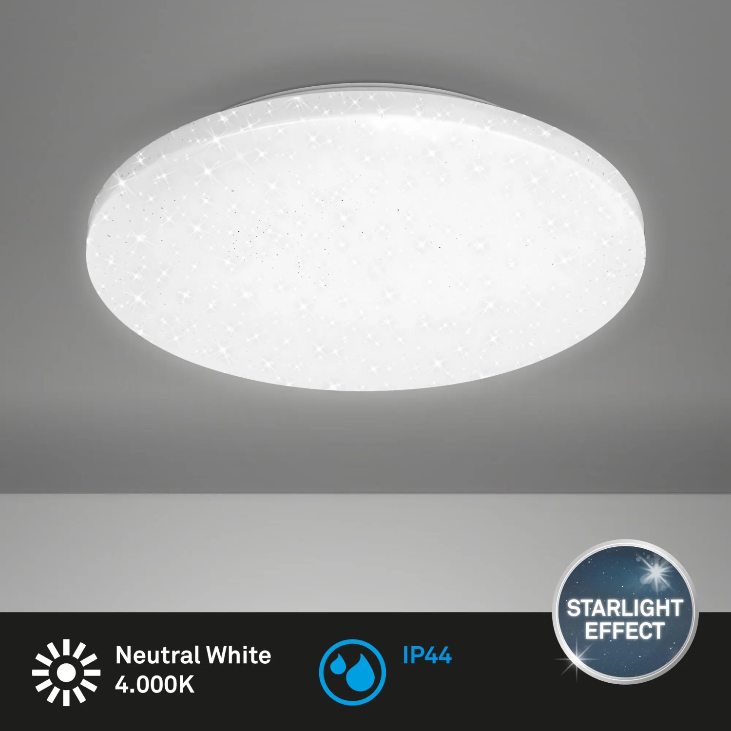 Briloner LED-Deckenlampe Case IP44 Sternenhimmel 840 28cm Ab 12,95
