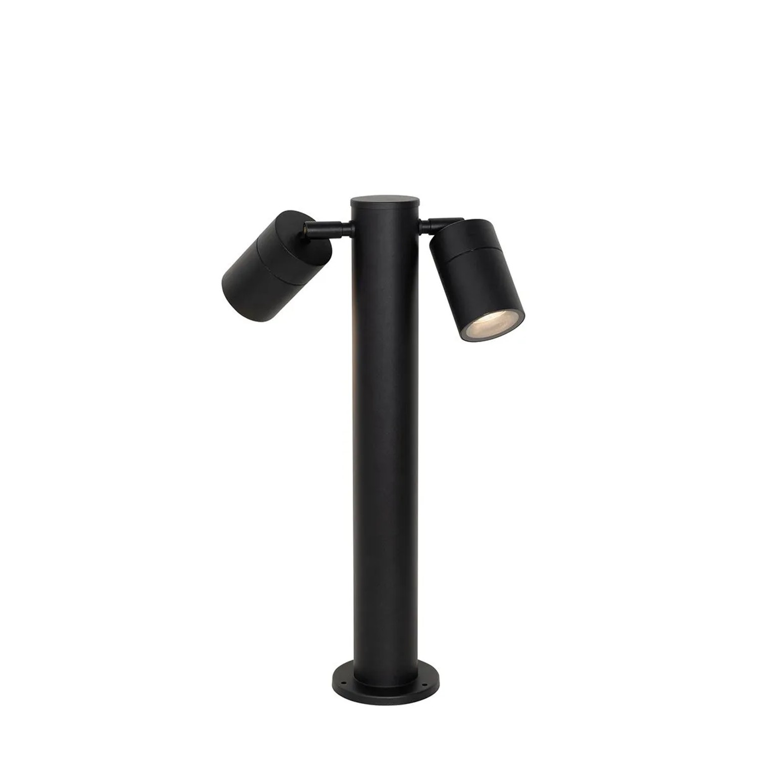 QAZQA Stehende Außenleuchte Schwarz 45 cm IP44 Verstellbar 2 Licht Duo