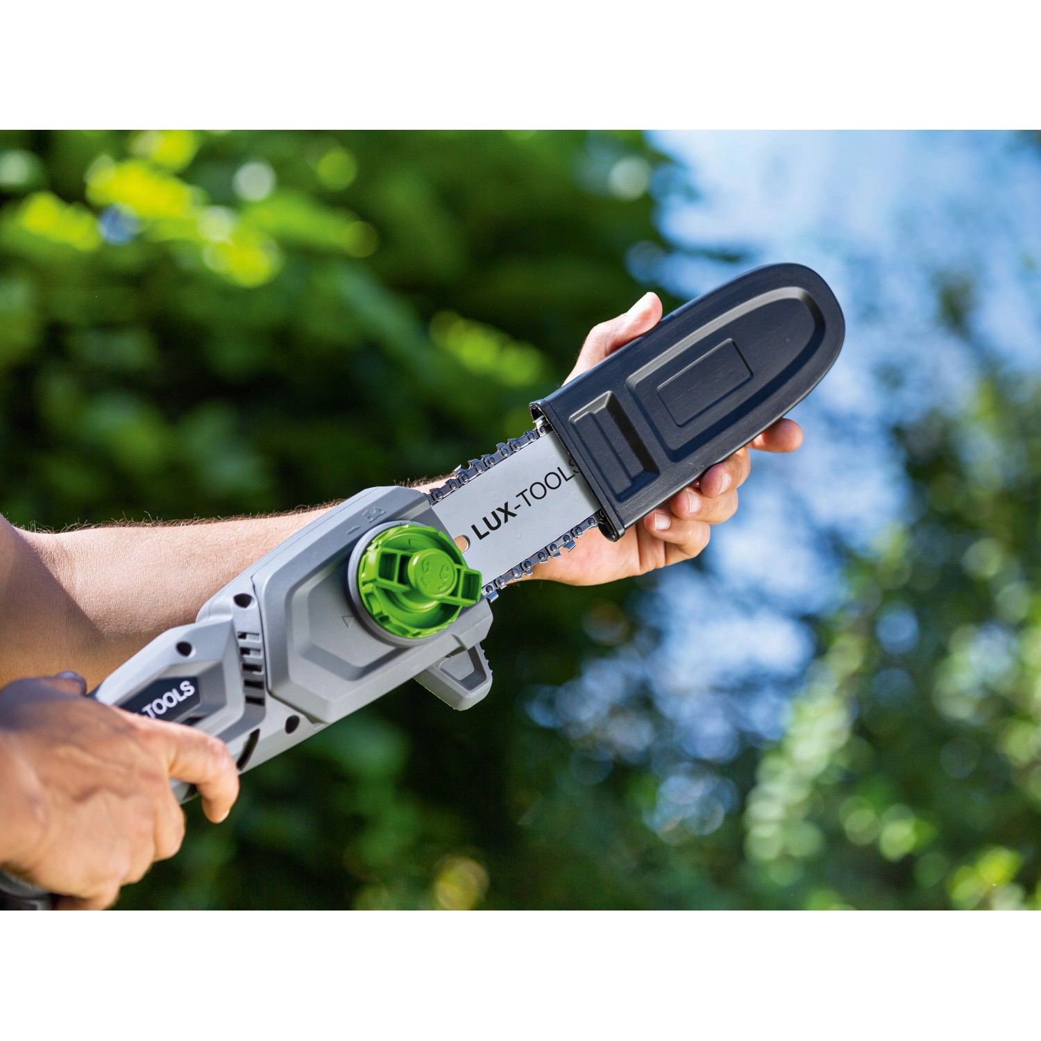 LUXTOOLS Set AkkuHeckenschere und Astsäge AHS20/41T Teleskopierbar