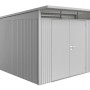 Biohort Metall-Gerätehaus AvantGarde Gr. A8, silber-metallic mit Doppeltür.