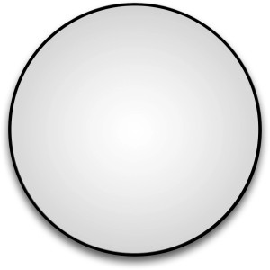 Runder DSK Design Wandspiegel Silver Globo, Ø 100 cm, mit schwarzem, mattem Rahmen.