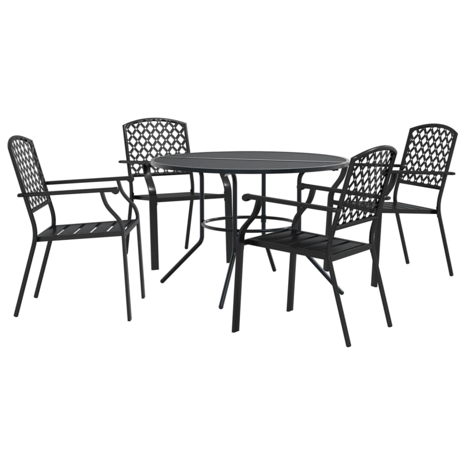 vidaXL Gartenstuhl-Set 5-Tlg Stapelbar Pulverbeschichteter Stahl 3283770 günstig online kaufen