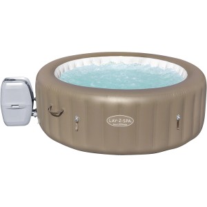 Bestway Lay-Z-Spa Palm Springs AirJet, aufblasbarer Whirlpool in Taupe mit Pumpe.