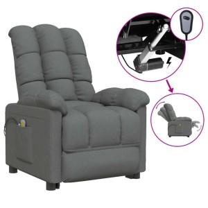 vidaXL Massagesessel Elektrisch Dunkelgrau Stoff 3073759