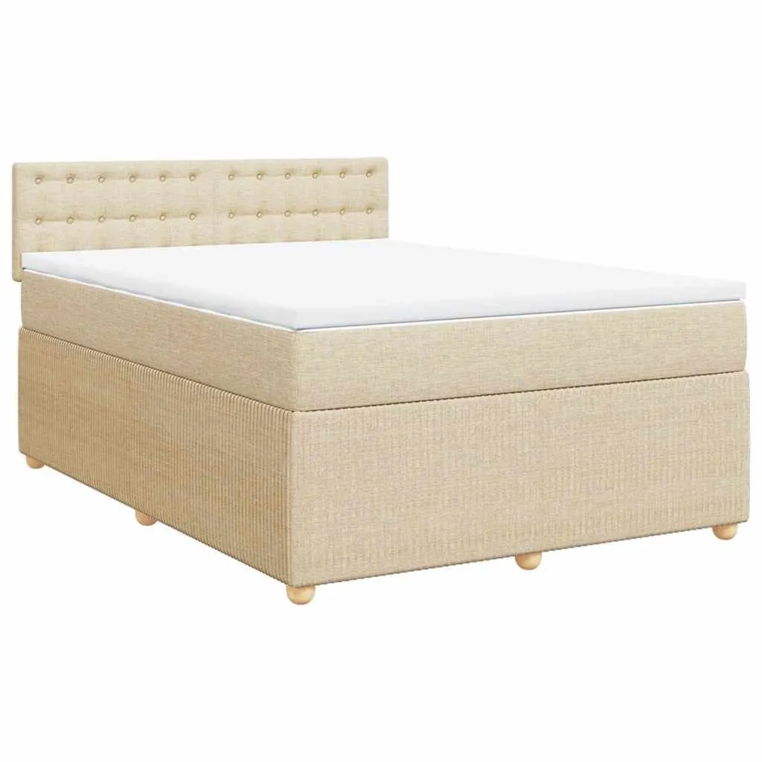 vidaXL Boxspringbett mit Matratze Creme 140x200 cm Stoff 3287498 günstig online kaufen