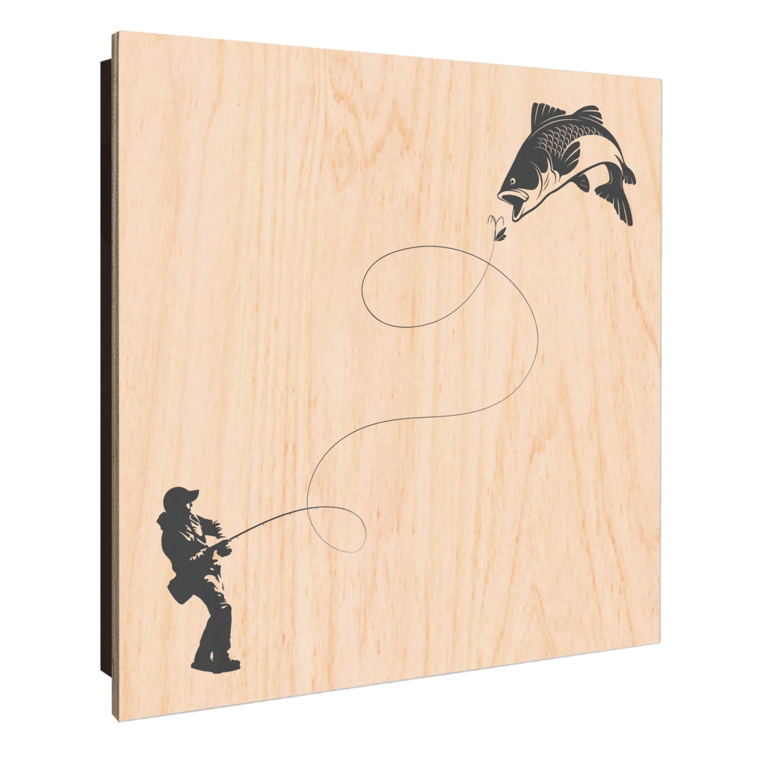 Banjado Schlüsselkasten Holz 30x30cm Schwarz Scharnier Rechts 50 Haken Desi günstig online kaufen