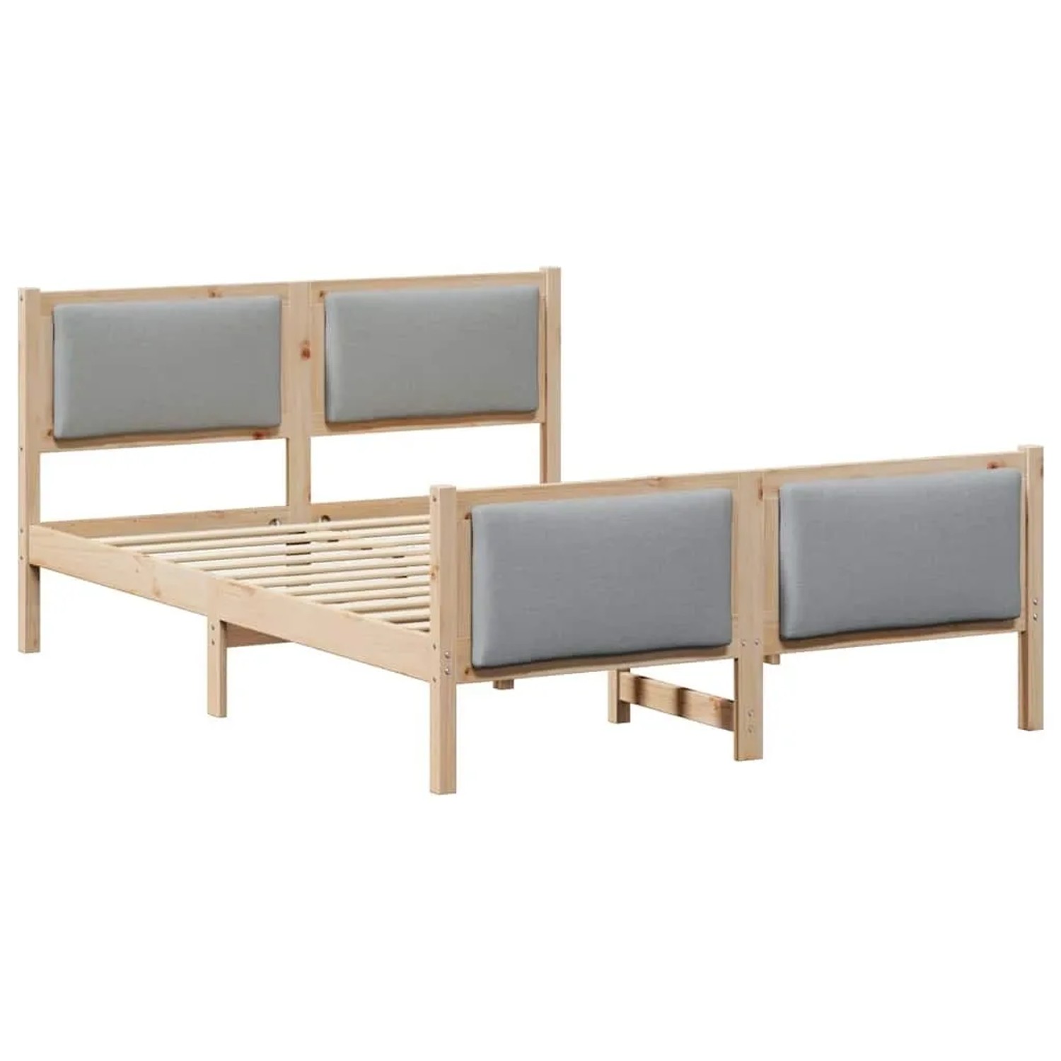 vidaXL Bettrahmen mit Kopfteil Hellgrau 140 x 200 cm Stoff 3394263