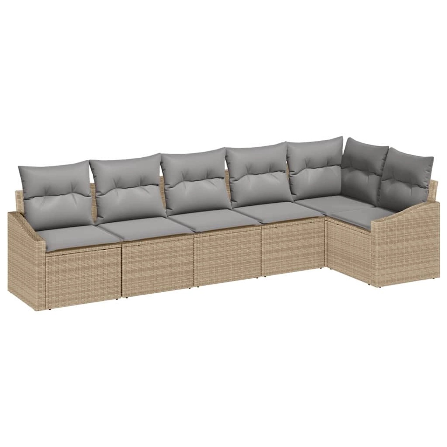 vidaXL Garten-Sofa-Set 6-Tlg Beige Poly Rattan 3346740 günstig online kaufen