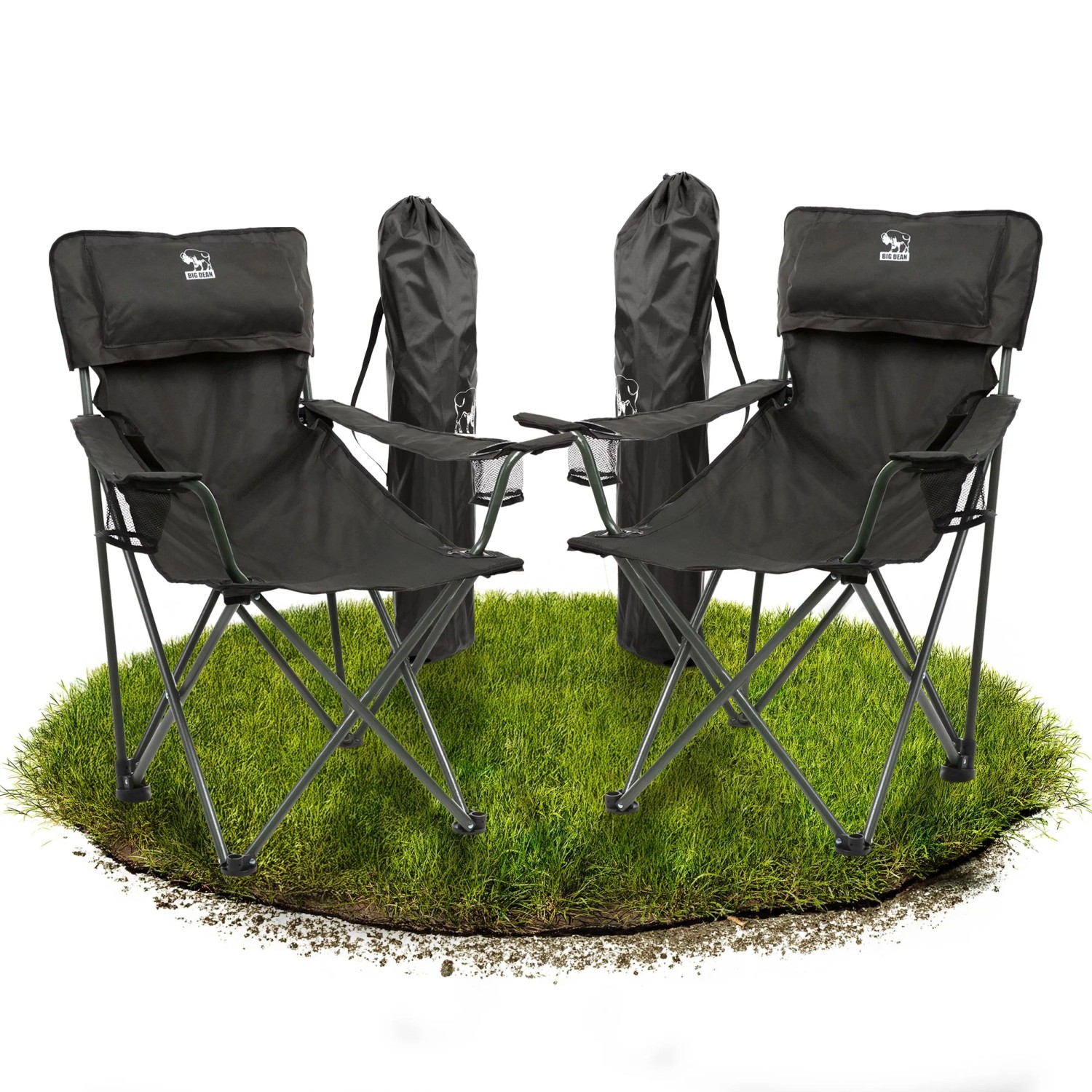 BigDean Luxus Campingstuhl Faltbar Extra Groß 150 KG Belastbar Stabil Und Bequem_9