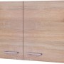 Flex-Well Oberschrank Florida, 100 cm, Sonoma Eiche, mit zwei Türen und silberfarbenen Griffen.
