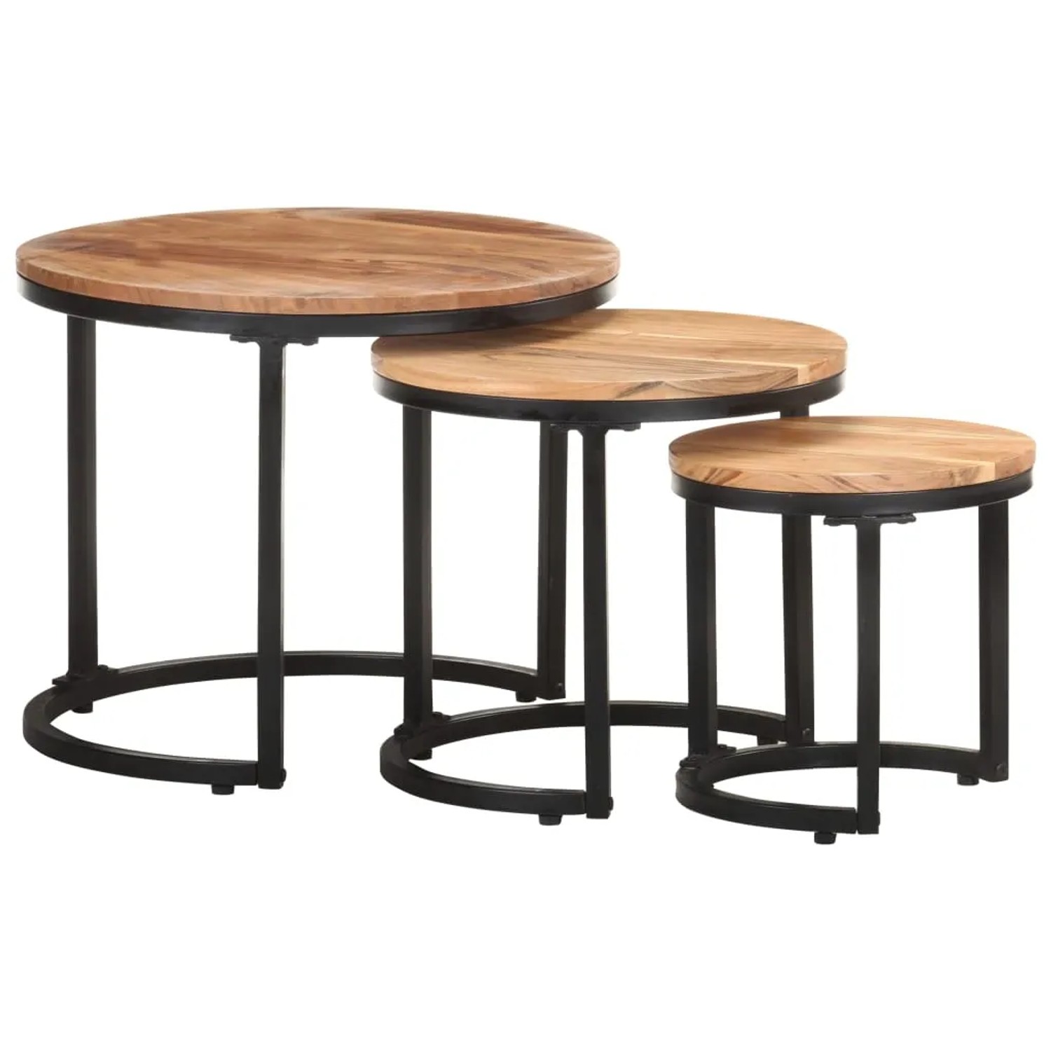 vidaXL Beistelltische 3 Stk Massivholz Akazie 320687